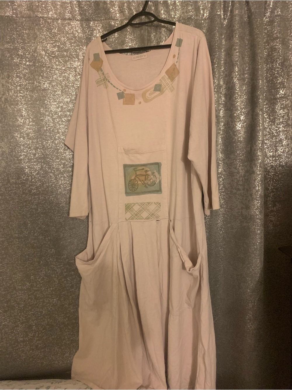 Blue Fish Light Pink Maxi Dress with Pocket Detail
